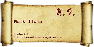 Munk Ilona névjegykártya